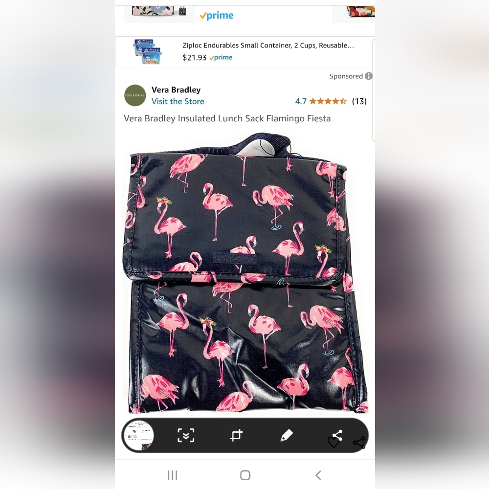 Vera Bradley Lunch Sack